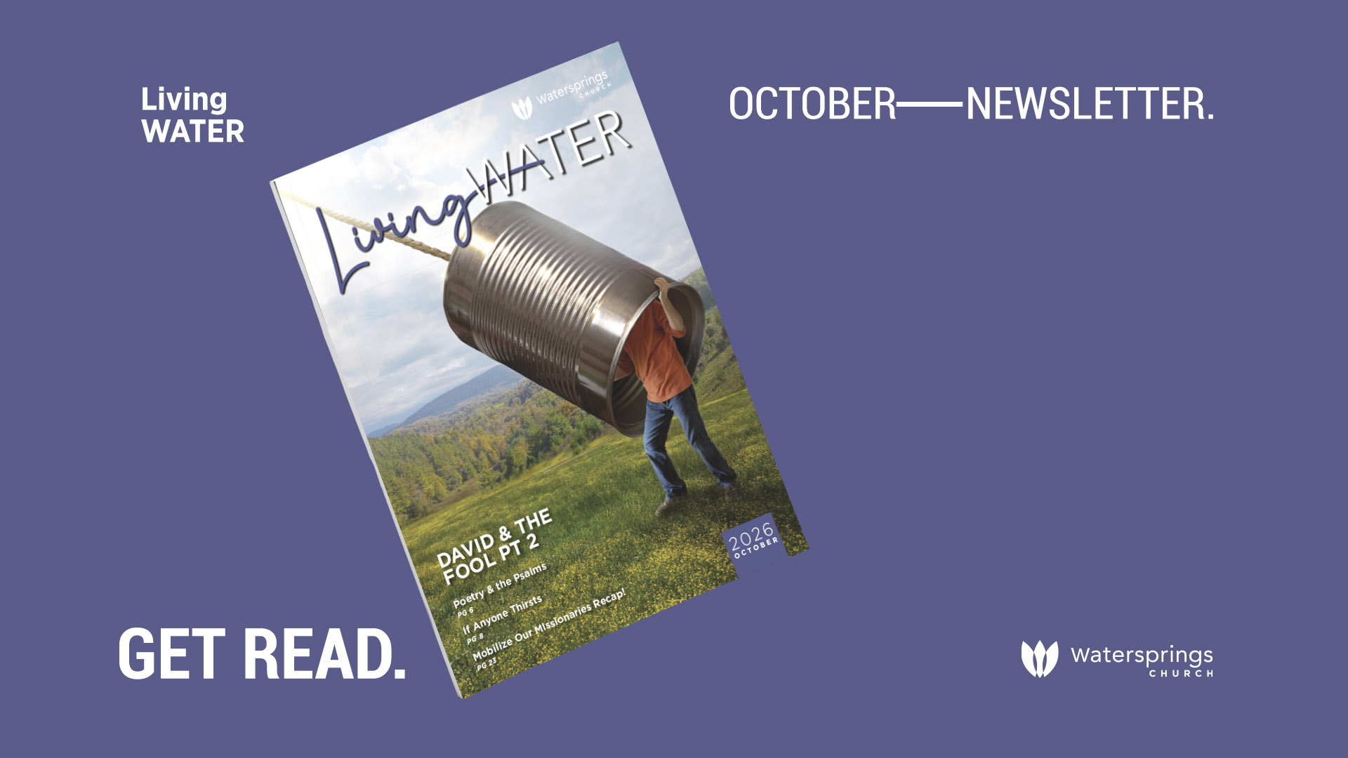 Living Water October Newsletter. Get Read. 